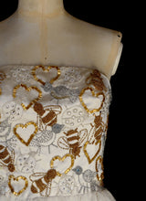 Hera - Gold Beaded Birds and Bees Silk Georgette Gown - S