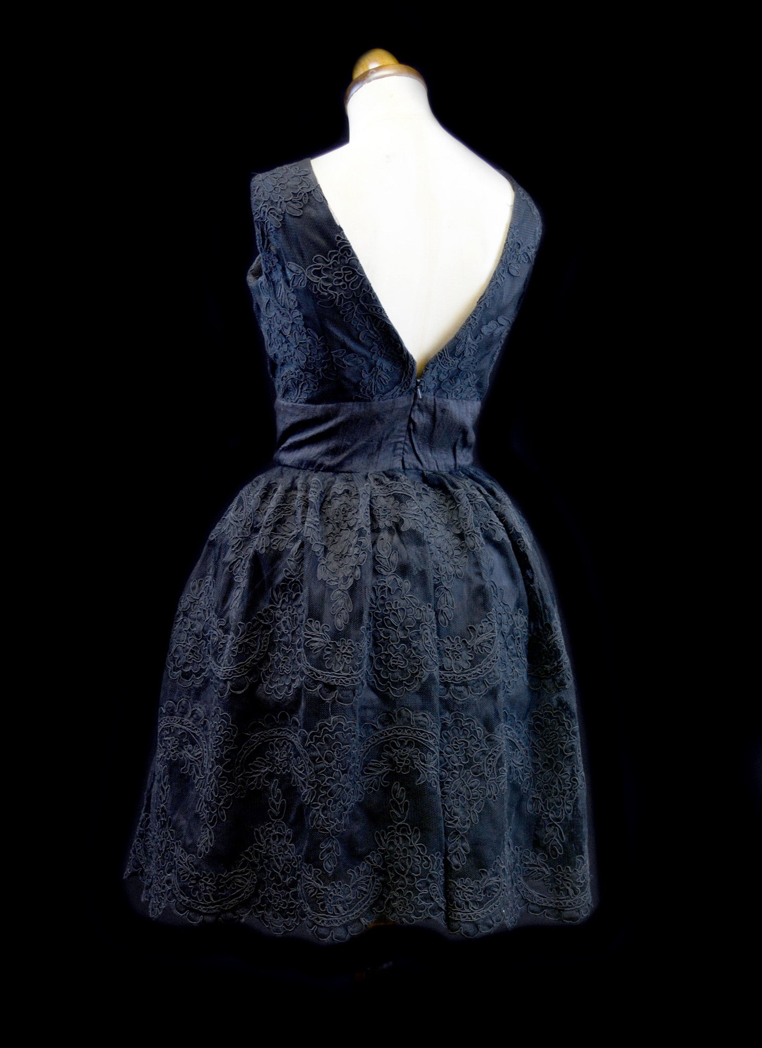 Emily - Black Corded Lace Dress