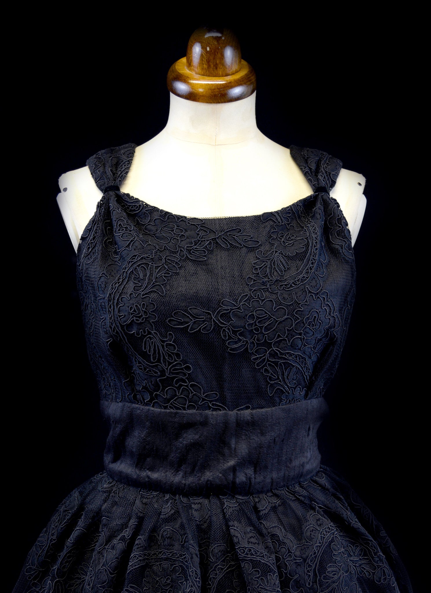 Emily - Black Corded Lace Dress
