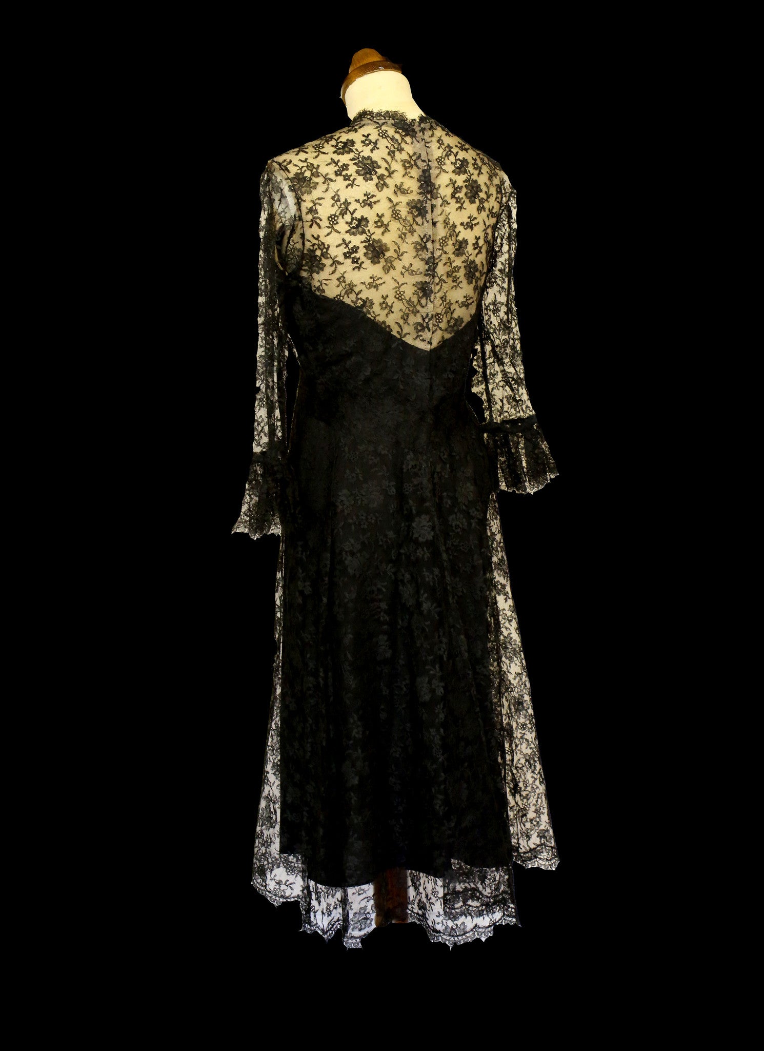 Vintage 1970s Alfred Bosand Black Lace Dress – ALEXANDRAKING