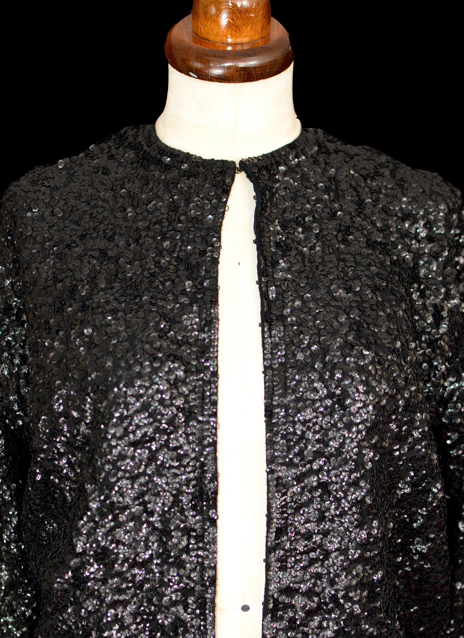Vintage 1950s Black Sequin Cardigan