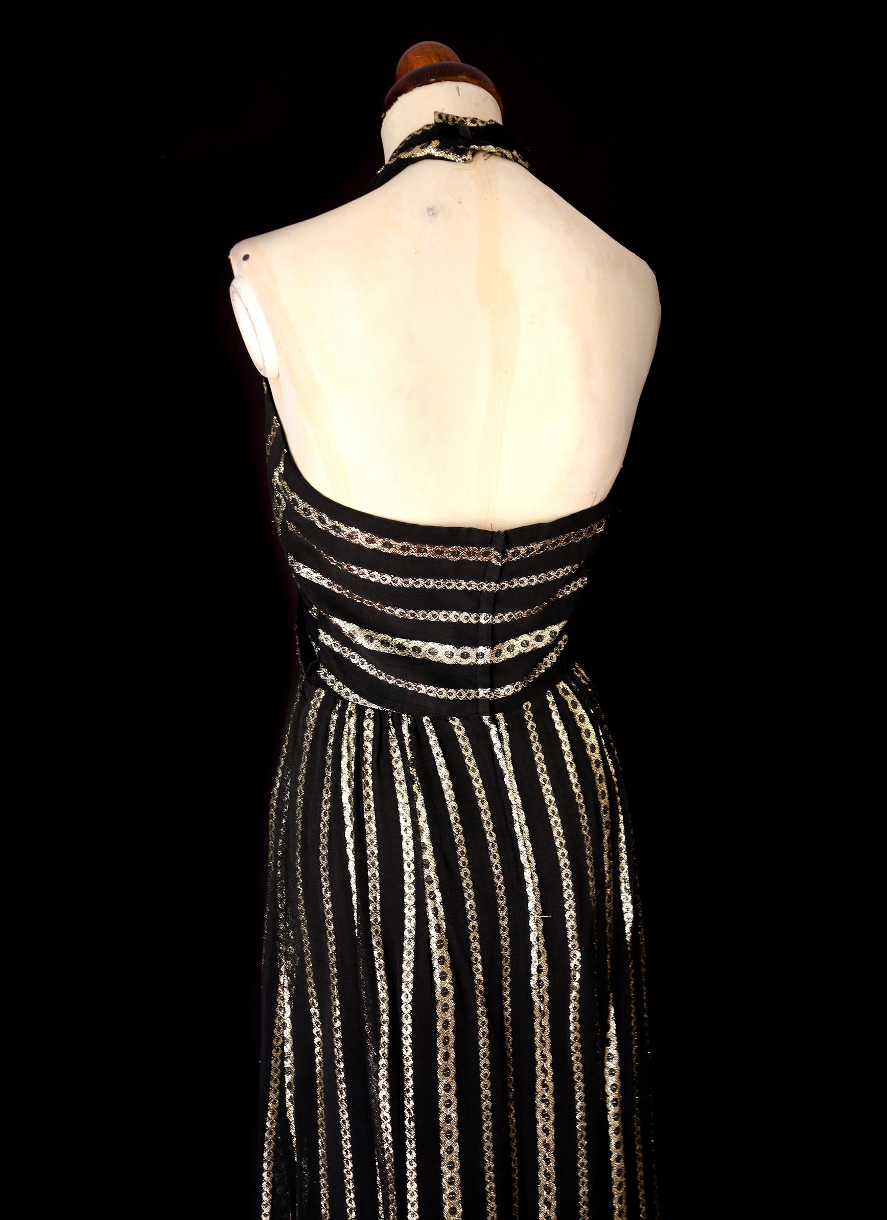 blue dress for baby girl Vintage 1970s Black Gold Halter Disco Dress – ALEXANDRA-KING