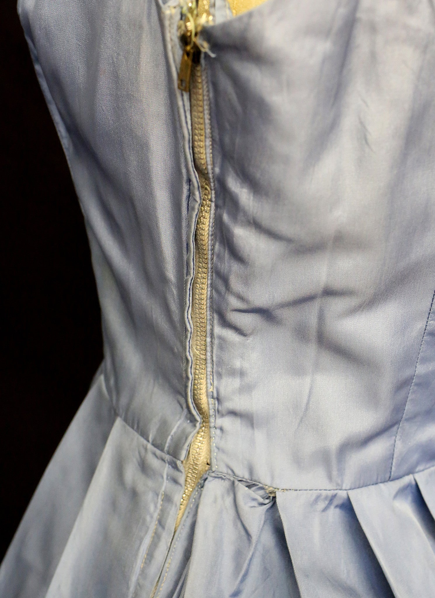 Vintage 1950s Blue Taffeta Dress
