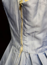 Vintage 1950s Blue Taffeta Dress