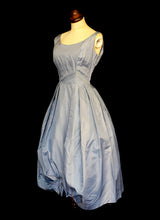 Vintage 1950s Blue Taffeta Dress