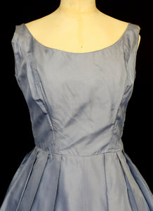 Vintage 1950s Blue Taffeta Dress