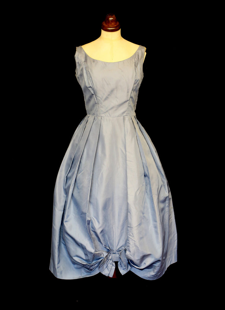 Vintage 1950s Blue Taffeta Dress