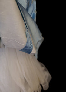 RESERVED Vintage 1950s Blue Beaded Satin Dress