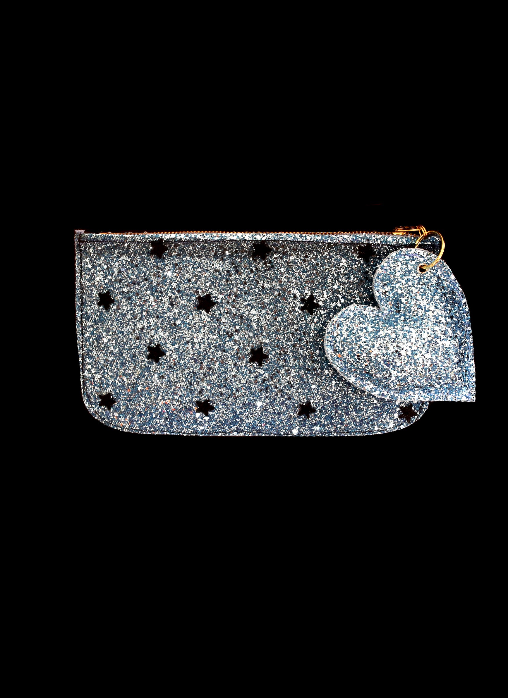 Purse - Blue Star Glitter Tulle Pouch Purse
