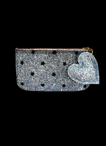 Purse - Blue Star Glitter Tulle Pouch Purse