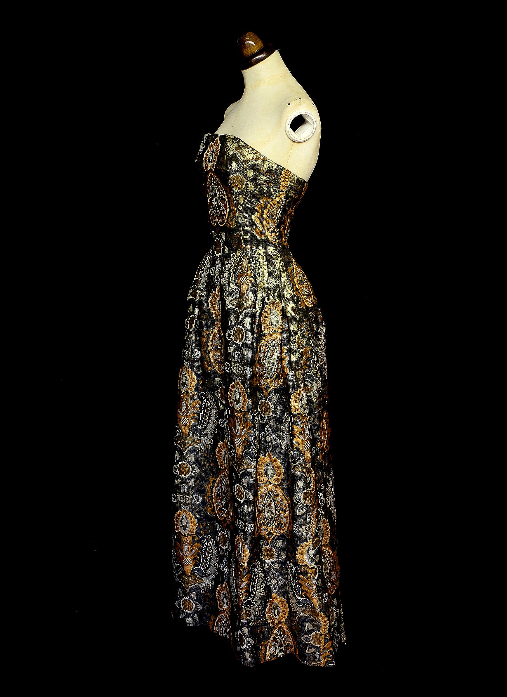 Vintage 1960s Bronze Gold Brocade Dress ALEXANDRA-KING Vintage 1960s Bronze Gold Brocade Dress ALEXANDRA-KING
