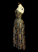 Vintage 1960s Bronze Gold Brocade Dress