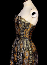 Vintage 1960s Bronze Gold Brocade Dress