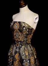 Vintage 1960s Bronze Gold Brocade Dress