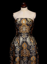 Vintage 1960s Bronze Gold Brocade Dress