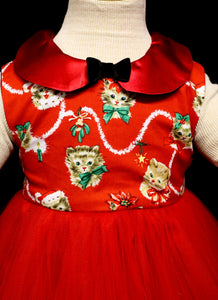 Girls Red Kitty Dress