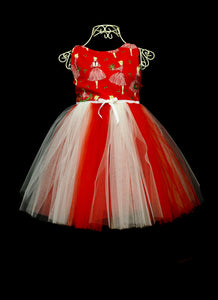 Girls Red Candy stripe Dress