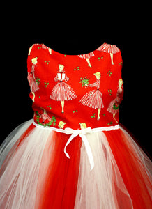 Girls Red Candy stripe Dress
