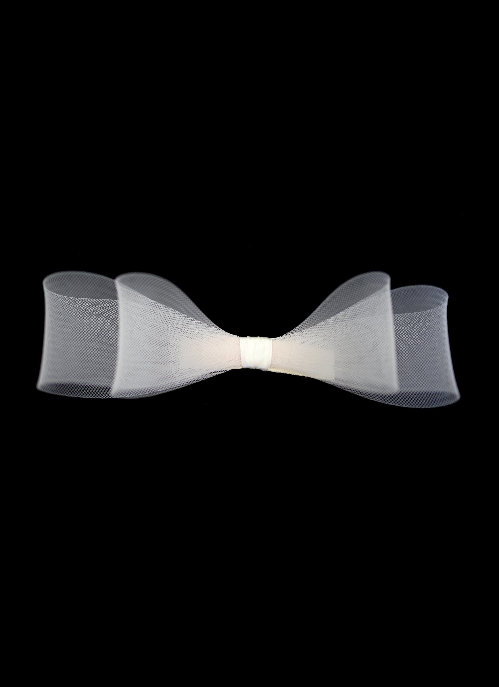 Cream Crinoline Double Hair Bow