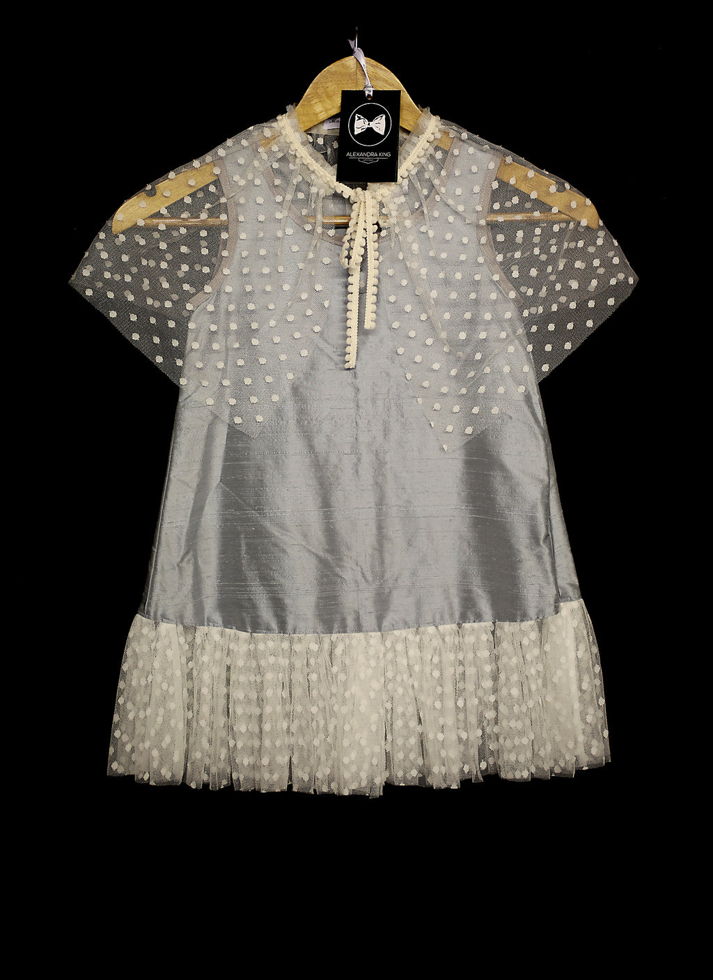 Bluebell - Silk and dotty tulle girls dress