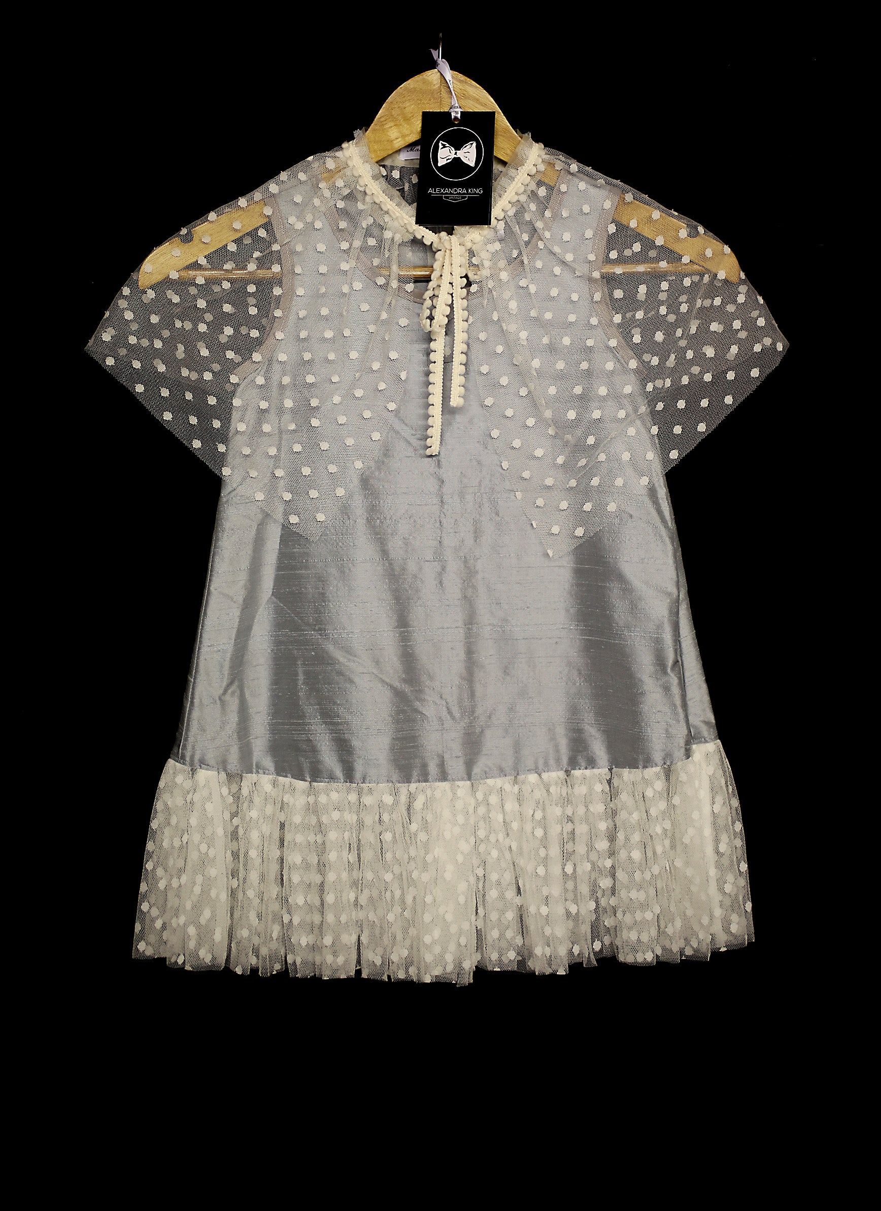 Bluebell - Silk and dotty tulle girls dress