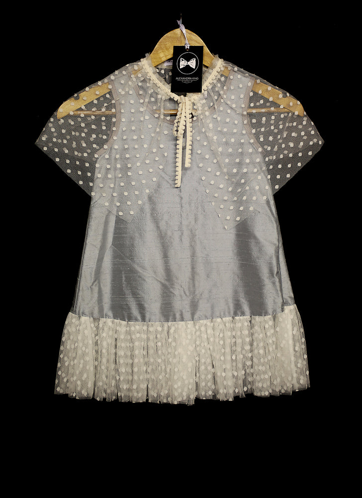 Bluebell - Silk and dotty tulle girls dress