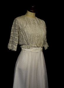 Vintage Edwardian Broderie Anglaise Bodice Top
