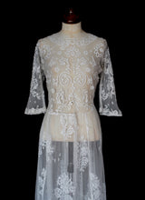 Antique Edwardian Ivory Lace Tulle Wedding Dress