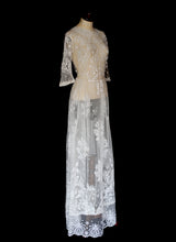 Antique Edwardian Ivory Lace Tulle Wedding Dress
