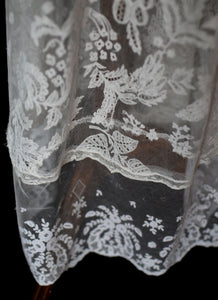 Antique Edwardian Ivory Lace Tulle Wedding Dress