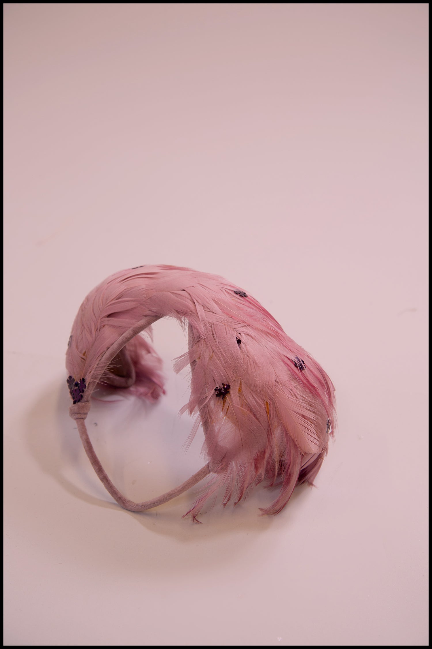 Vintage 1950s Pink Feather Hat