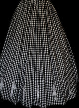 Gingham - Black and White Cotton Ballgown Dress - S