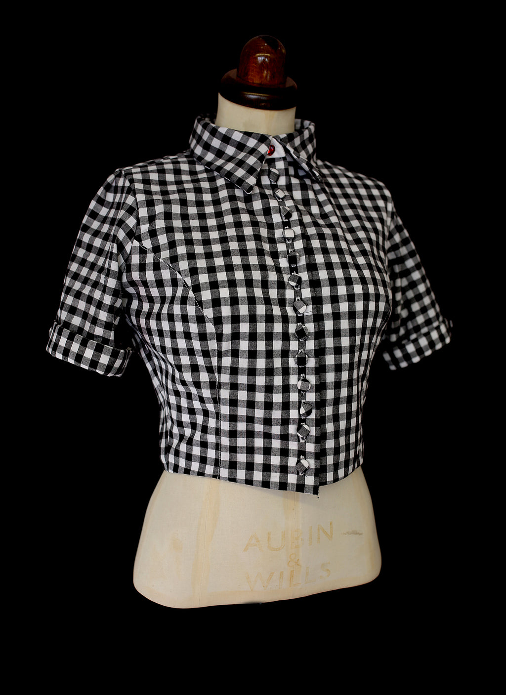 Gingham Cotton Blouse Jacket