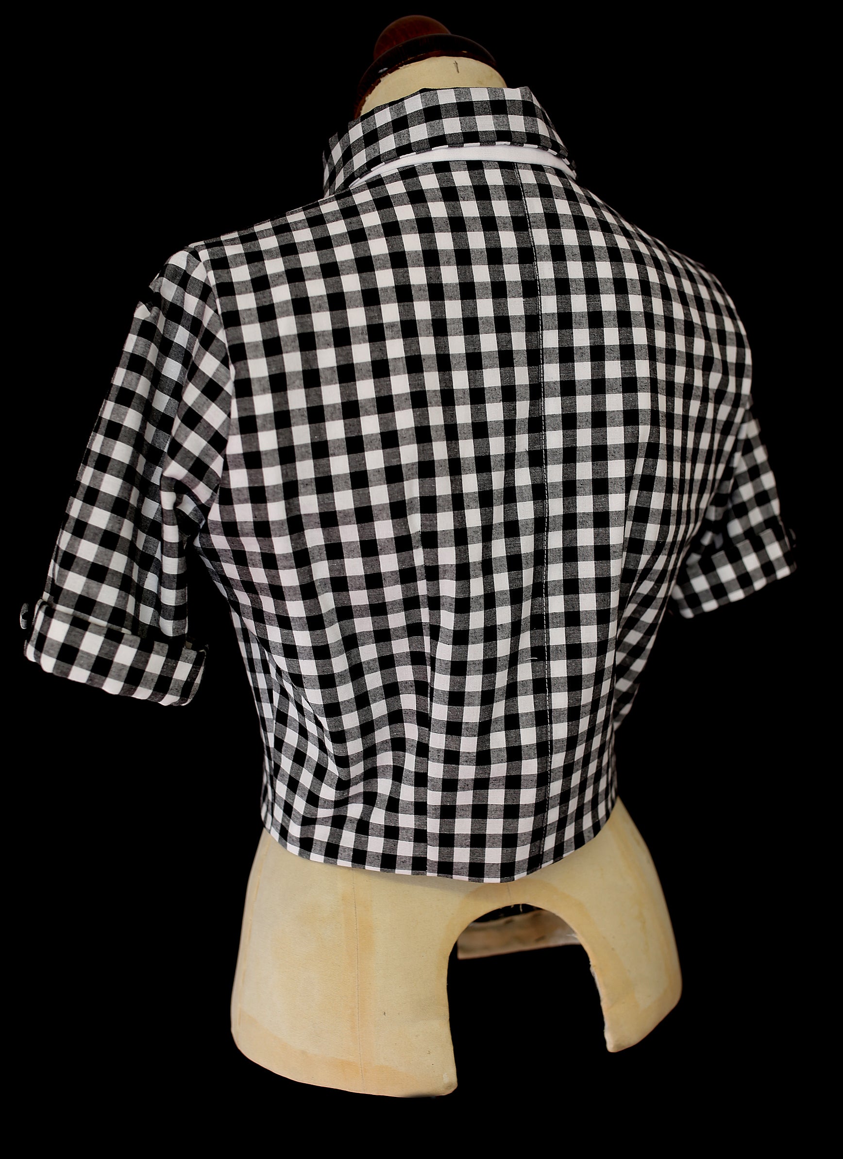 Gingham Cotton Blouse Jacket