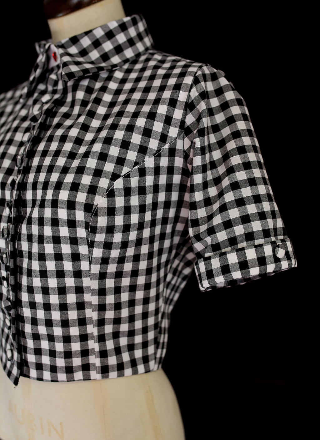 Gingham Cotton Blouse Jacket