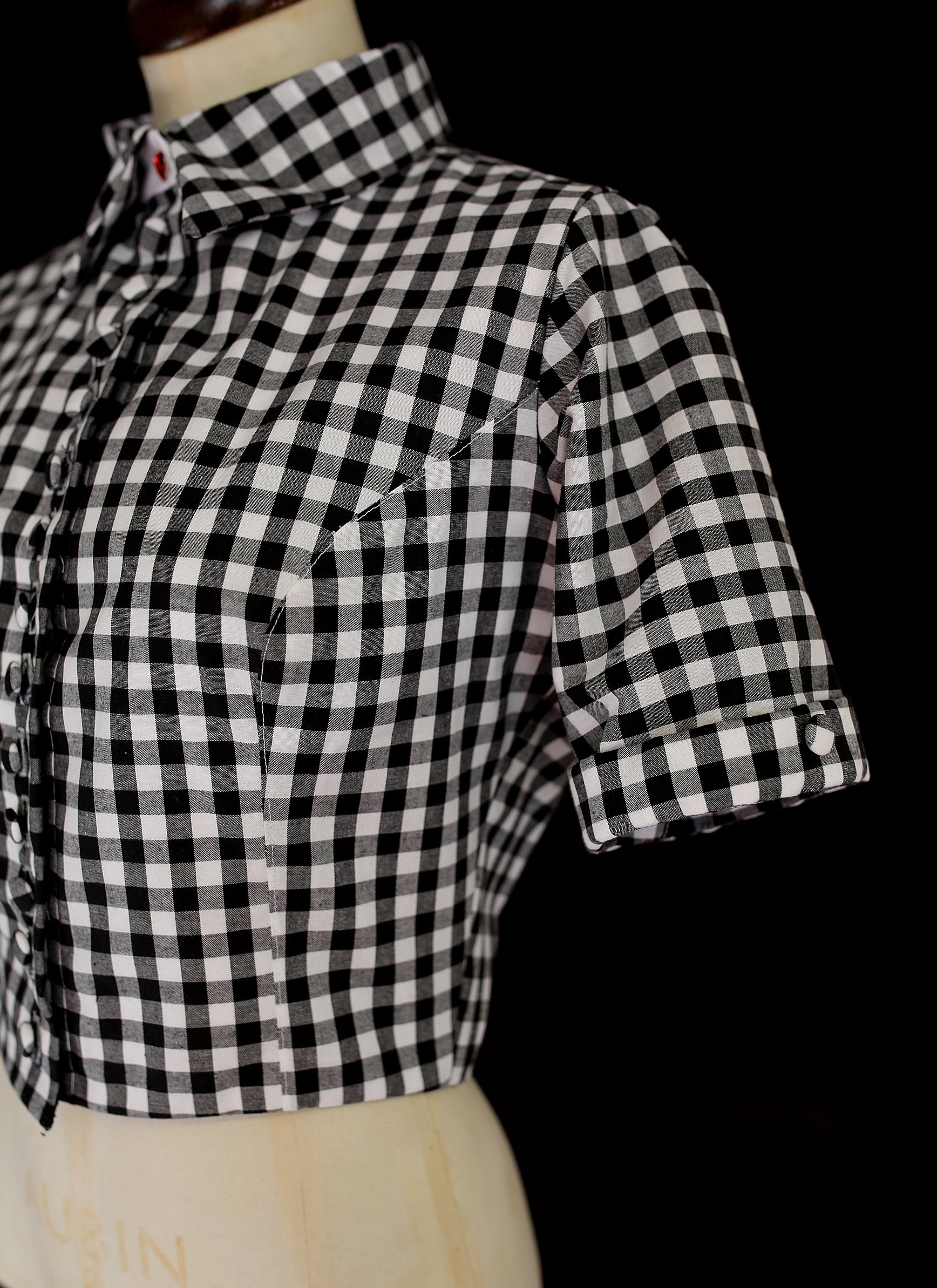 Gingham Cotton Blouse Jacket