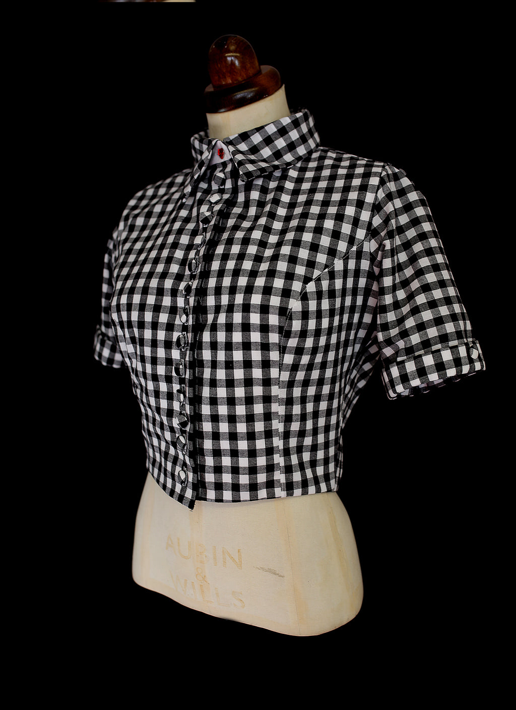 Gingham Cotton Blouse Jacket