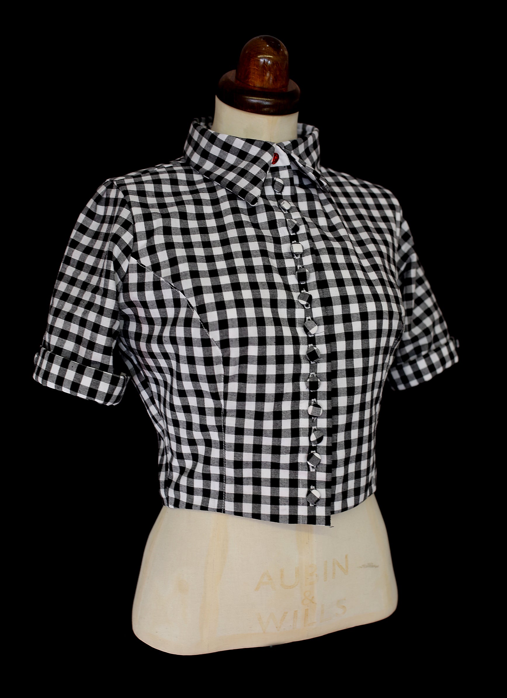 Gingham Cotton Blouse Jacket