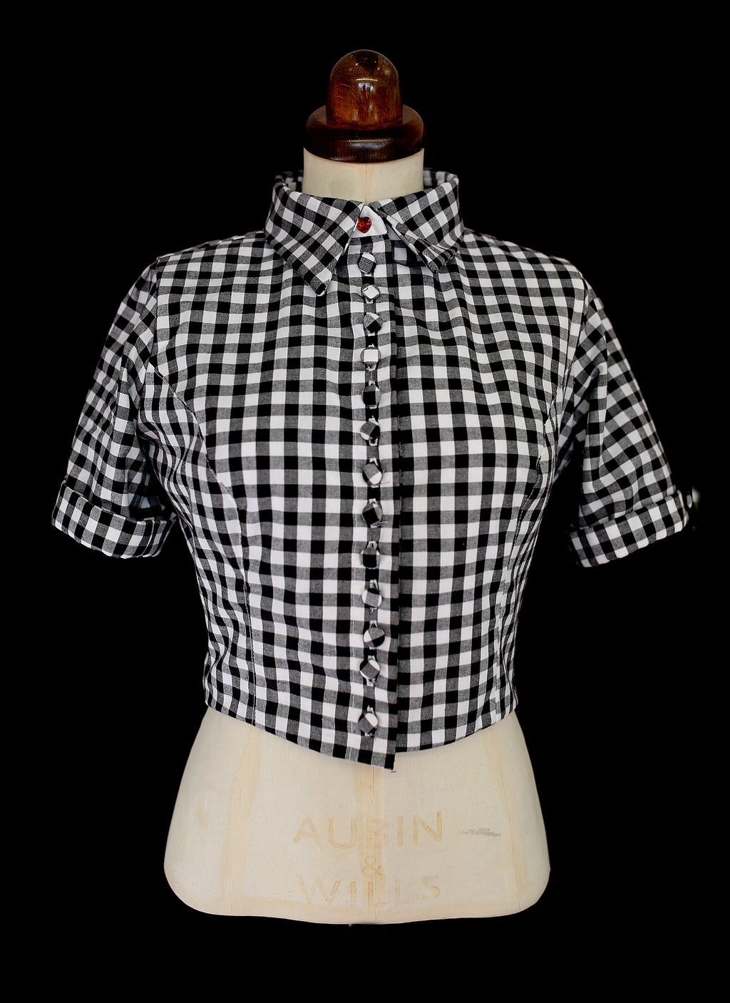 Gingham Cotton Blouse Jacket