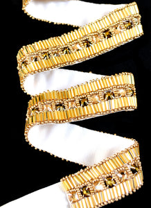 Gold Art Deco Hand Beaded Sash Belt