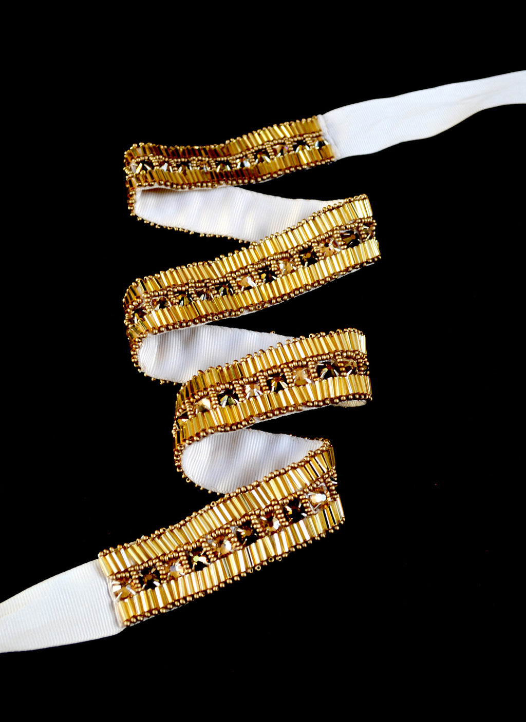 Gold Art Deco Crystal Beaded Belt