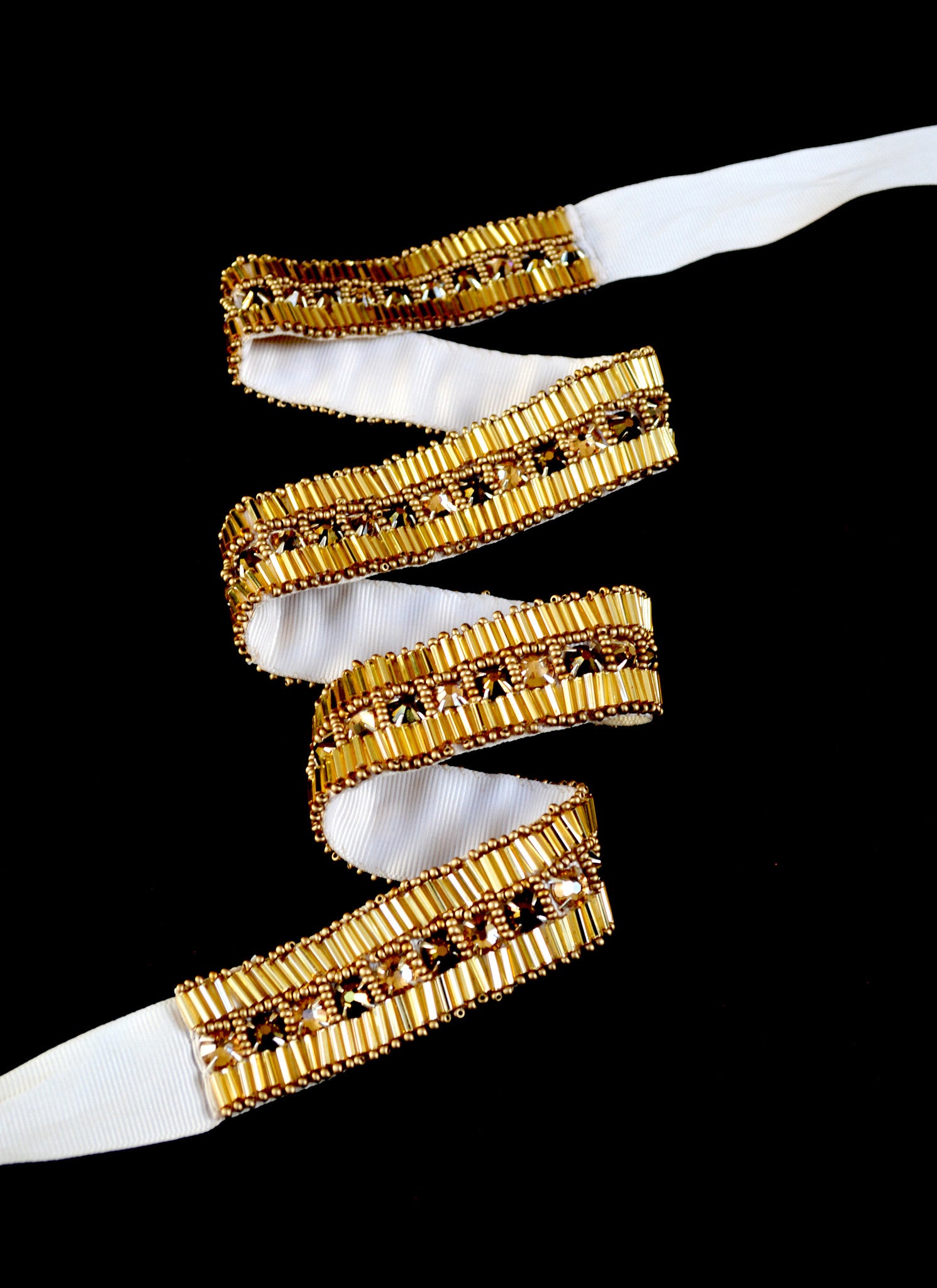 Gold Art Deco Crystal Beaded Belt – ALEXANDRA-KING