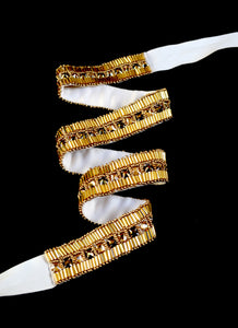 Gold Art Deco Hand Beaded Sash Belt