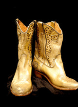 Gold Leather Cowboy Boots