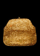 Vintage 1950s Gold Beaded Clutch Bag
