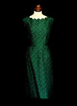 Vintage 1950s Green Brocade Wiggle Dress and Wrap