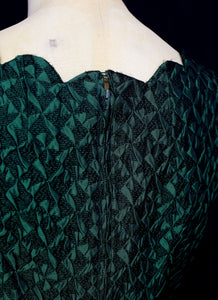 Vintage 1950s Green Brocade Wiggle Dress and Wrap