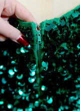 Vintage 1960s Emerald Green Sequin Top