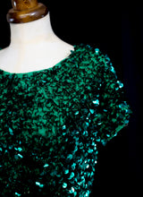 Vintage 1960s Emerald Green Sequin Top