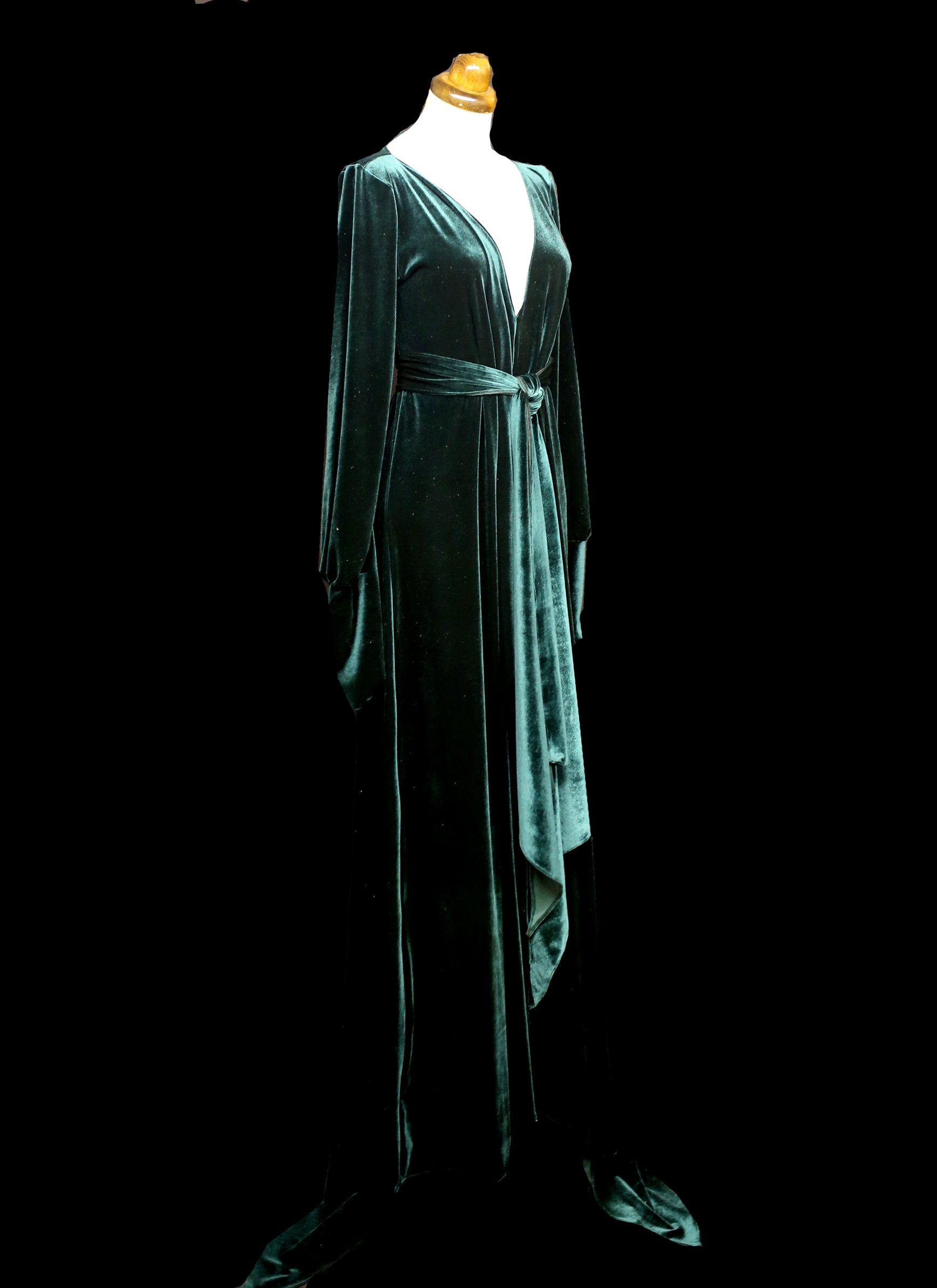 Vamp - Dark Green Velvet Maxi Dress